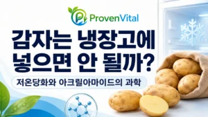 감자 냉장보관과 저온당화, 아크릴아마이드 형성의 관계를 표현한 대표이미지