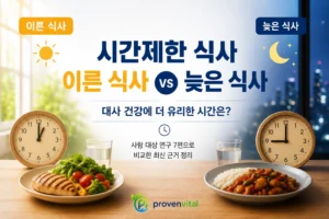 시간제한 식사에서 이른 식사와 늦은 식사를 비교한 대표 이미지